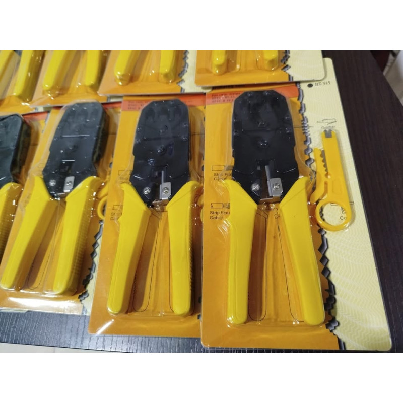 Alicate Crimping para Cable de Red Rj45 - Amarillo
