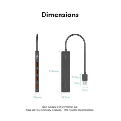 Hub USB 3.2 VENTION | 5 en 1 | 4 PUERTOS USB 3.0 | 01 PUERTO USB C | 10 Gbps