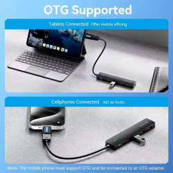 Hub USB 3.2 VENTION | 5 en 1 | 4 PUERTOS USB 3.0 | 01 PUERTO USB C | 10 Gbps