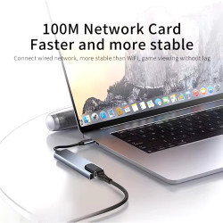 Hub USB C 8 in 1,HDMI 4K, 2 PUERTOS USB 3.0, SD/MicroSD, USB TIPO C de carga/datos, PUERTO RJ45