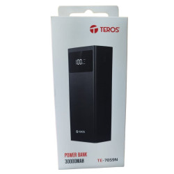 Powerbank TEROS TE-7059N | USB-A, USB-C, negro ❗30000MAH❗