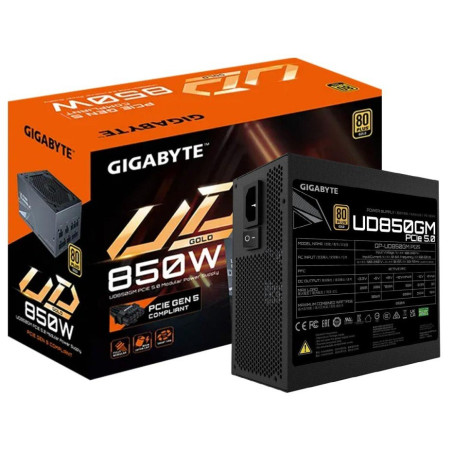 FUENTE DE PODER GIGABYTE | UD850GM | FULL MODULAR | PCIE GEN 5 | 850W 80 PLUS | GOLD