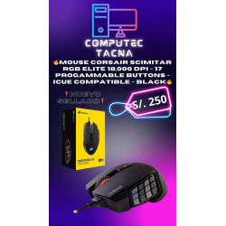Mouse Corsair SCIMITAR RGB ELITE 18,000 DPI - 17 Progammable Buttons - iCUE Compatible - Black