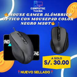 Mouse Gamer Alámbrico Óptico con Mousepad Color Negr0 M50T