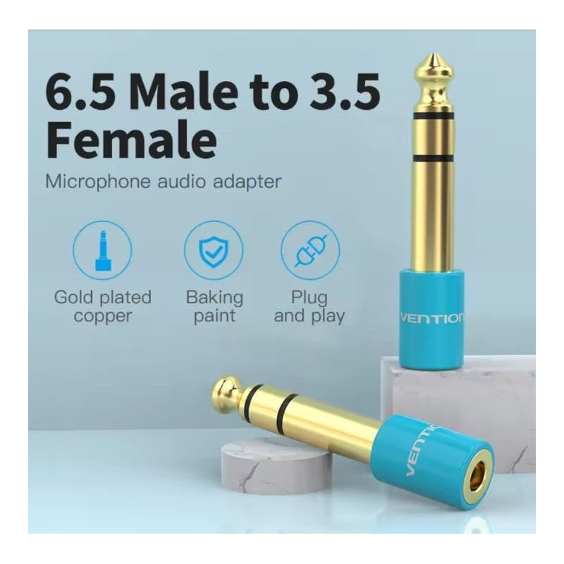 ADAPTADOR DE AUDIO PLUG 6.5mm a JACK 3.5mm