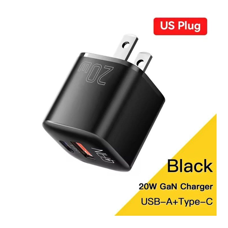 CARGADOR ESSAGER DUAL USB + USB C DE CARGA RAPIDA 🔥❗20W 5V 3A, CARGA RAPIDA