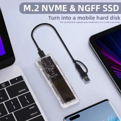 CASE PARA SSD M2 NVME/SATA A USB/USB C